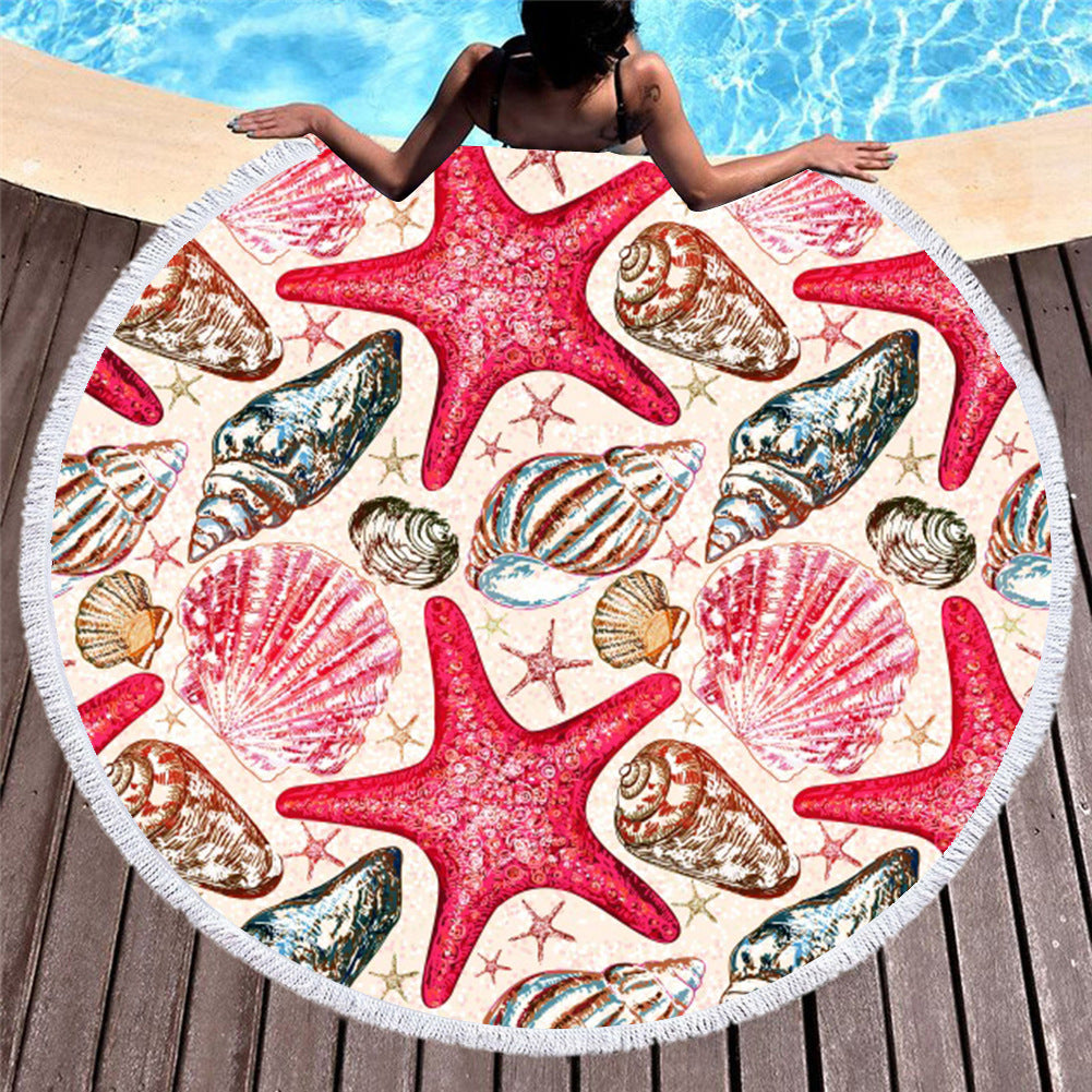 Marine Animals Round Beach Towels