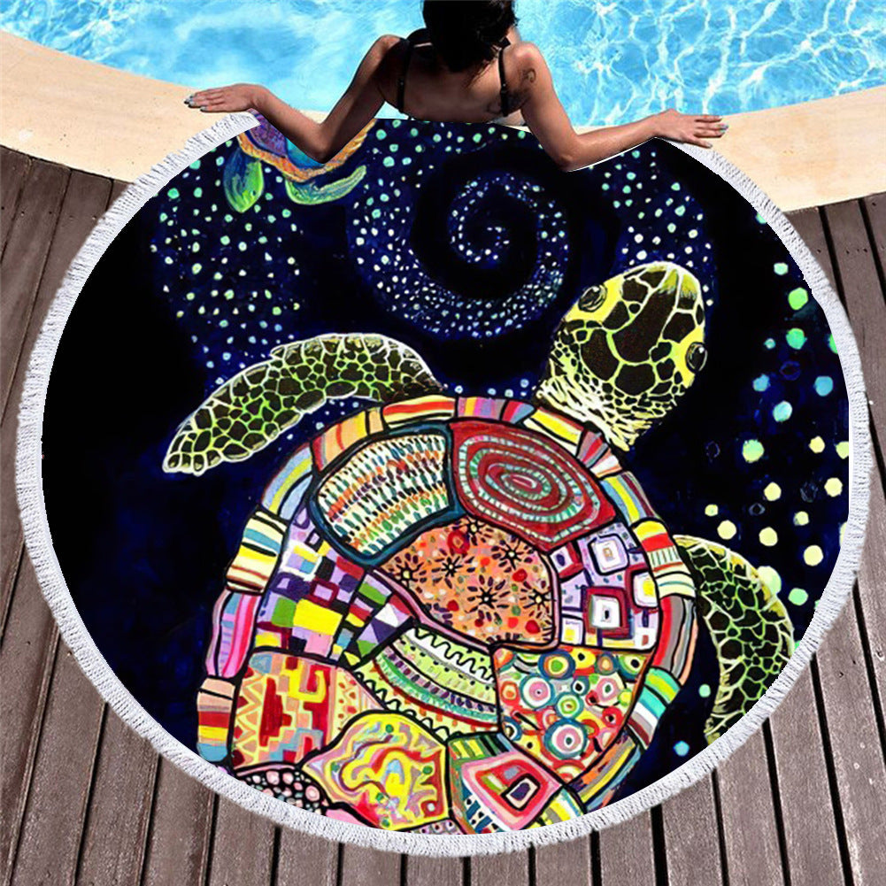Marine Animals Round Beach Towels