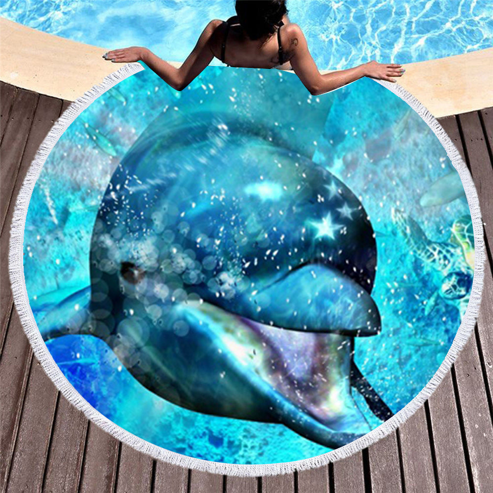 Marine Animals Round Beach Towels