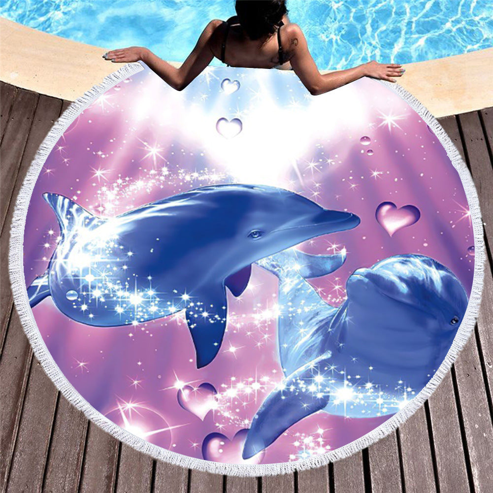Marine Animals Round Beach Towels