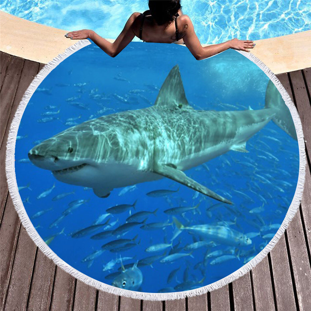 Marine Animals Round Beach Towels