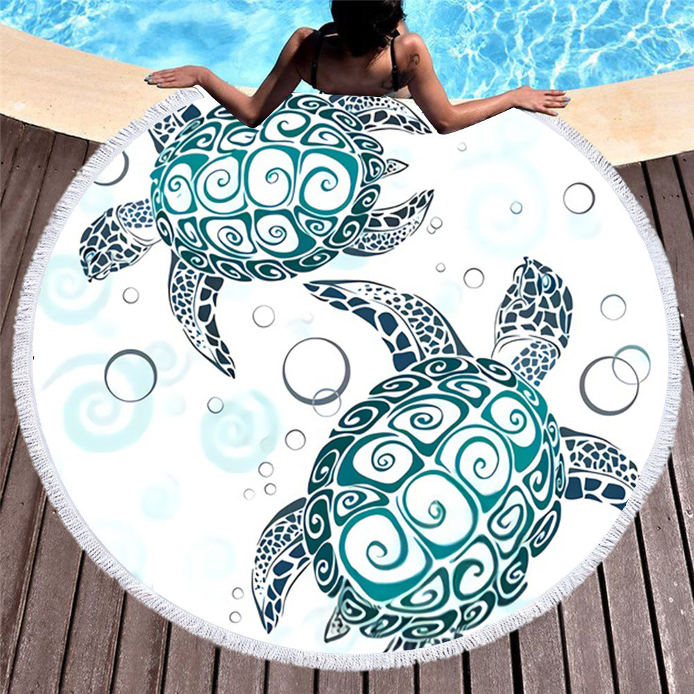 Marine Animals Round Beach Towels
