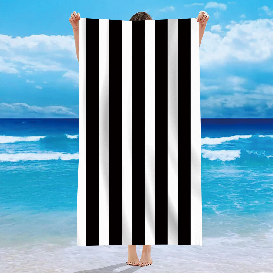 Striped Pattern Microfiber Beach Towel