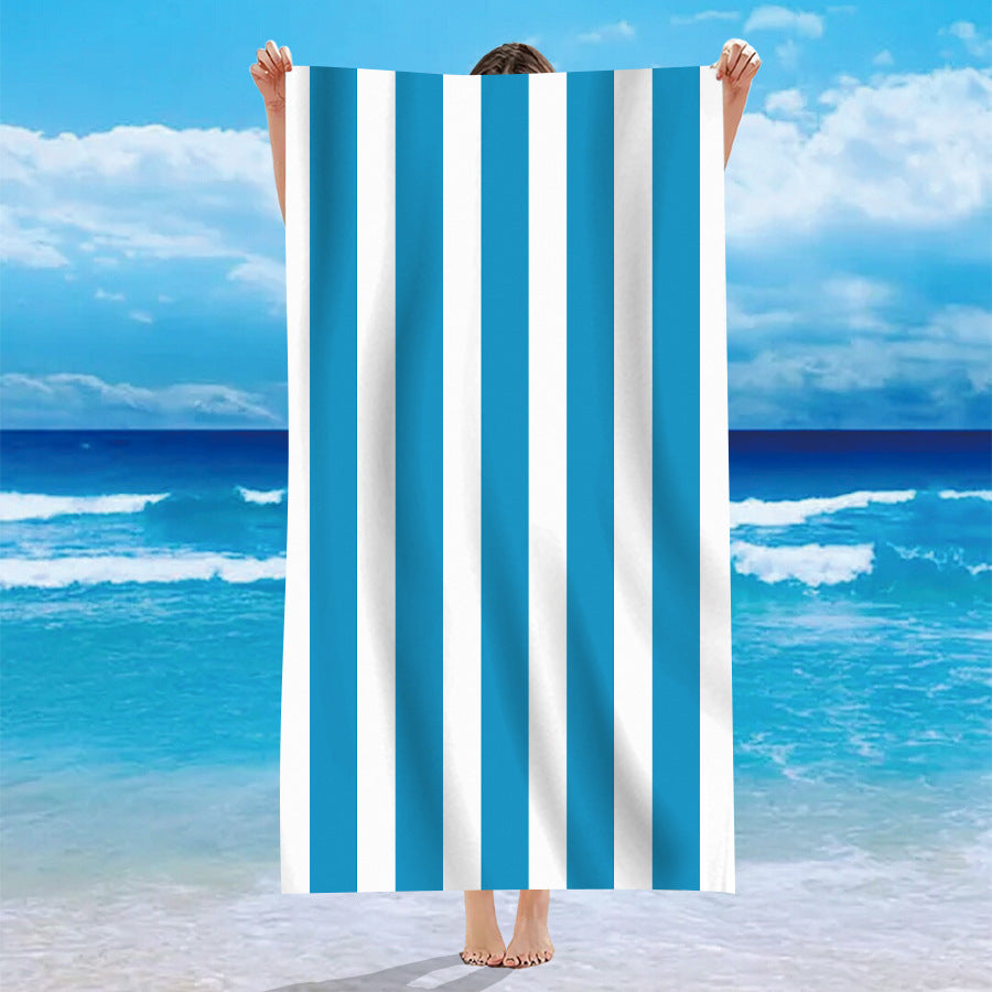 Striped Pattern Microfiber Beach Towel