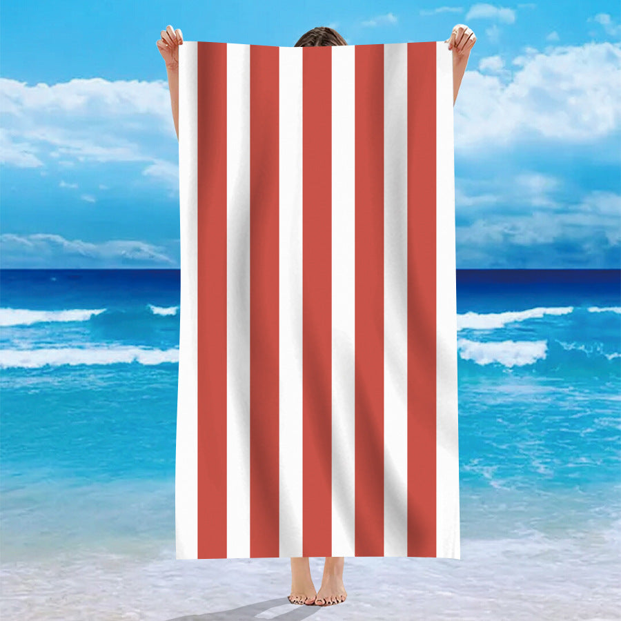 Striped Pattern Microfiber Beach Towel