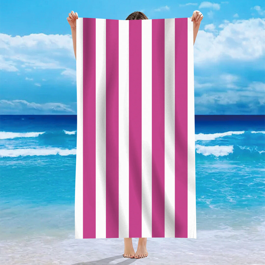 Striped Pattern Microfiber Beach Towel