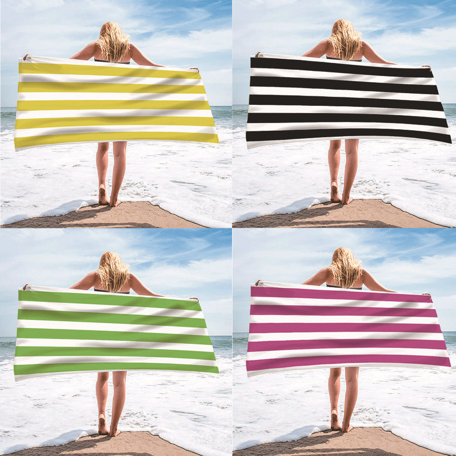 Striped Pattern Microfiber Beach Towel