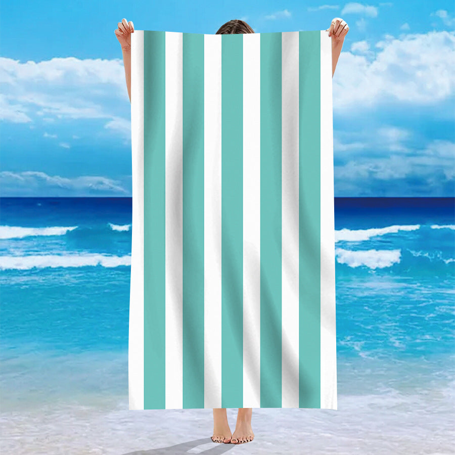 Striped Pattern Microfiber Beach Towel